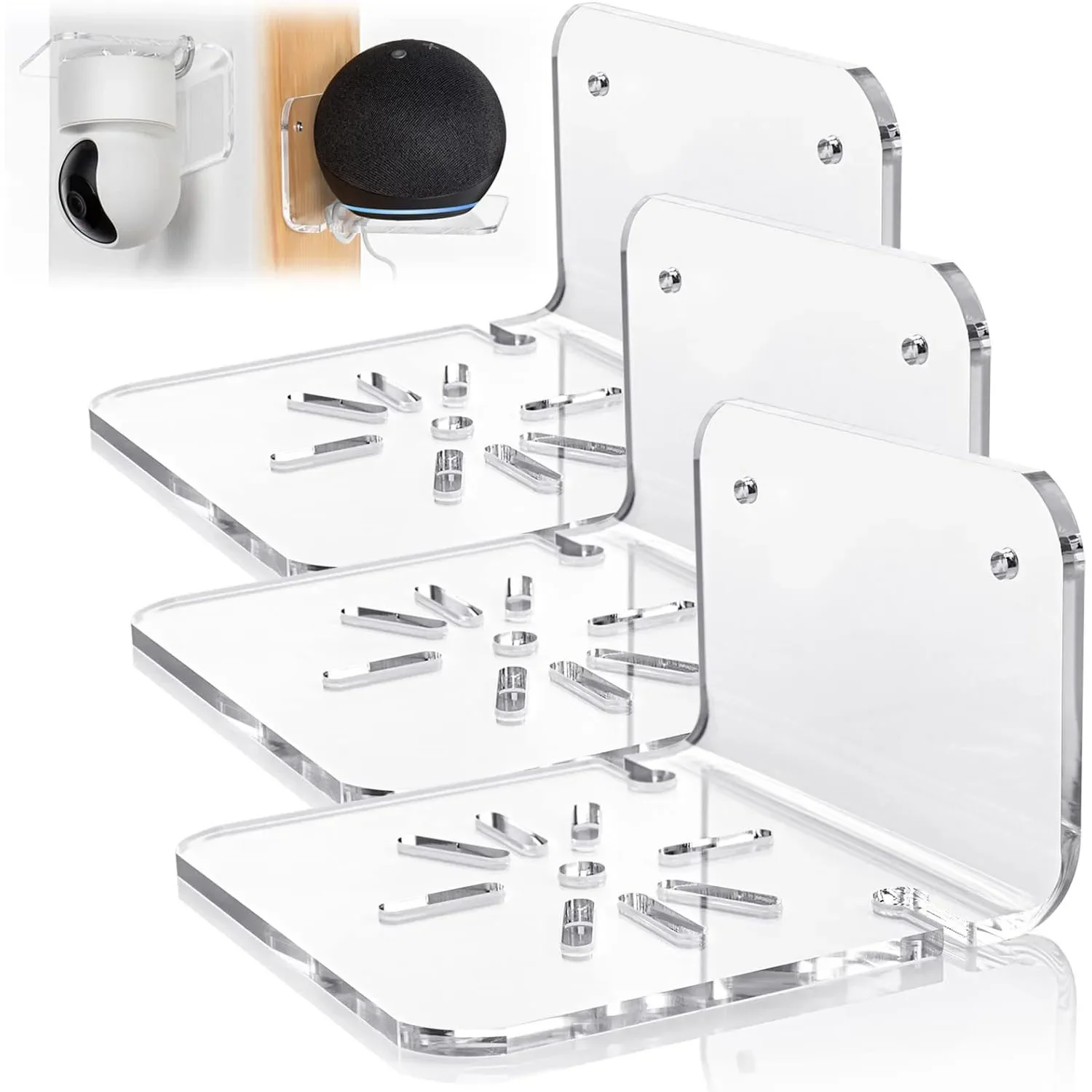3pcs Wall Shelves, Acrylic Floating Shelves Small Clear Shelf Display Ledges Adhesive Hanging Shelves for Smart Speaker Action
3pcs Wall Shelves, Acrylic Floating Shelves Small Clear Shelf Display Ledges Adhesive Hanging Shelves for Smart Speaker Action