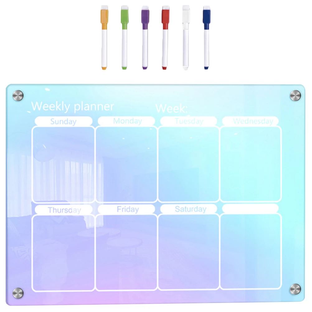 1 Set Acrylic Dry Erase Weekly Planner Board Magnetic Fridge Message Schedule Organizer Small Portable Writing Desk Calendar
1 Set Acrylic Dry Erase Weekly Planner Board Magnetic Fridge Message Schedule Organizer Small Portable Writing Desk Calendar