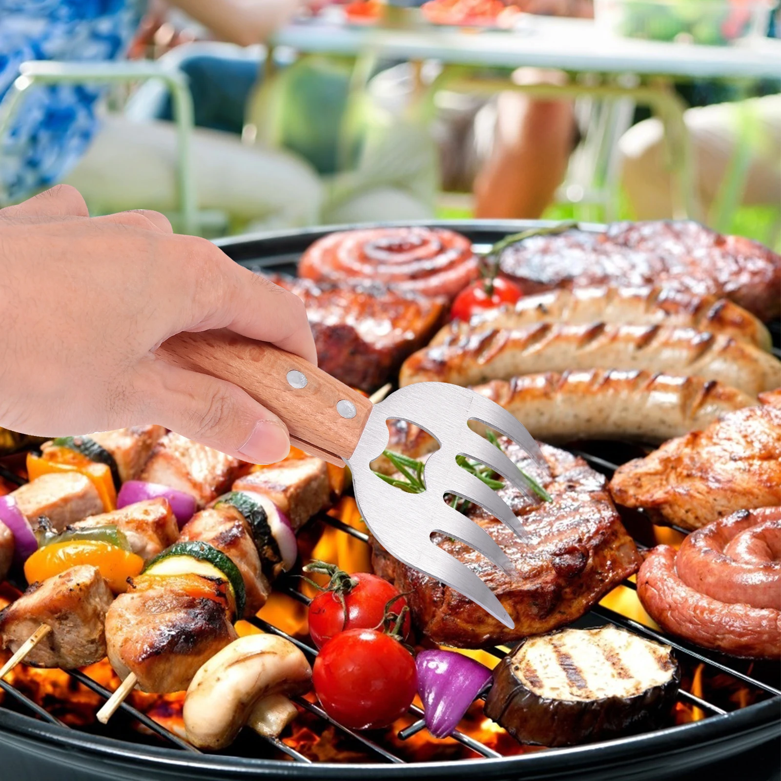 2pcs Bear Claw Separator Stainless Steel Claw BBQ Meat Shredder Claws Wooden Handle Strong Non Slip Thick Comfortable
2pcs Bear Claw Separator Stainless Steel Claw BBQ Meat Shredder Claws Wooden Handle Strong Non Slip Thick Comfortable