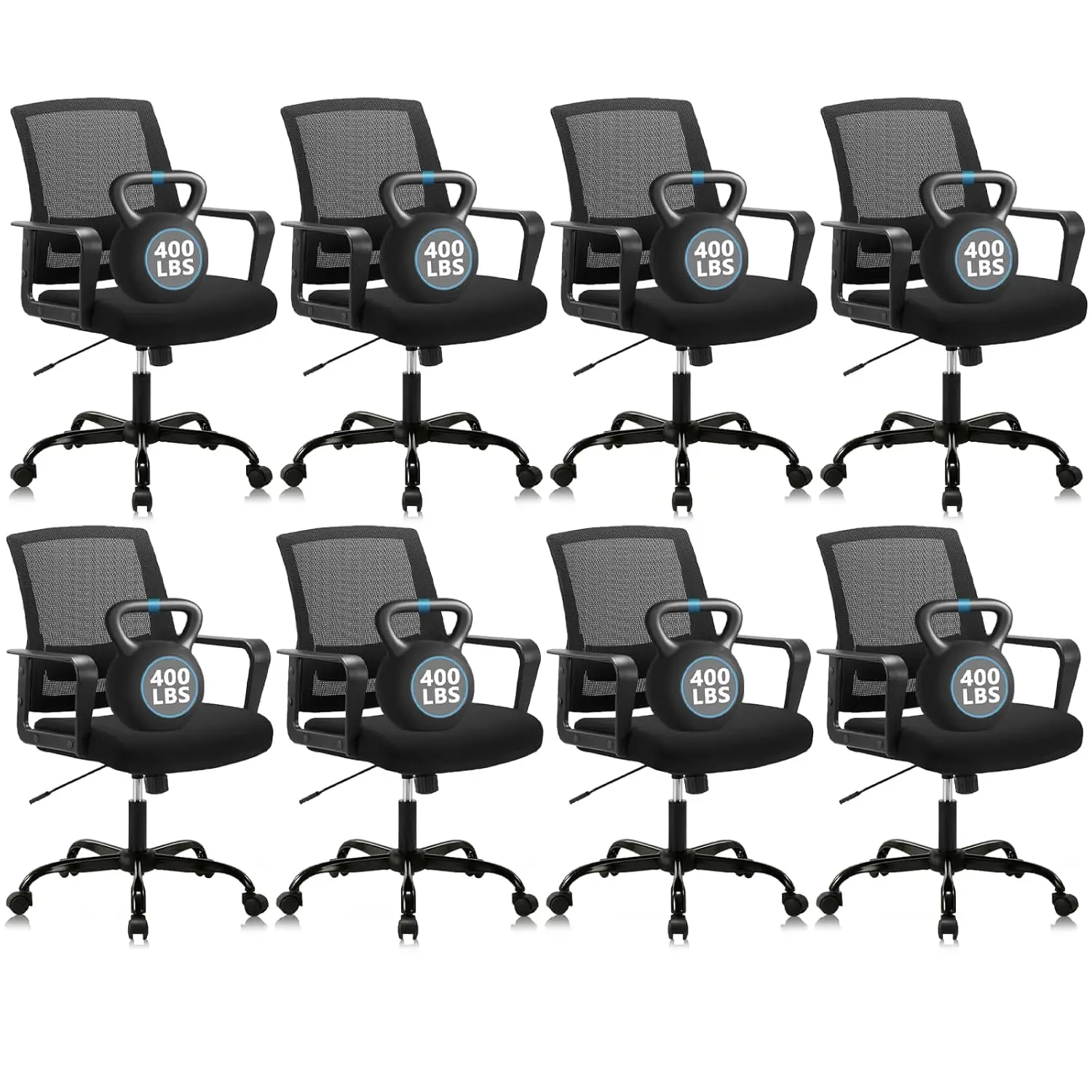 Ergonomic Mid Back Mesh Office Chair Lumbar Support Armrest Height Adjustable Swivel Home Office Black 8PK, Customized
Ergonomic Mid Back Mesh Office Chair Lumbar Support Armrest Height Adjustable Swivel Home Office Black 8PK, Customized