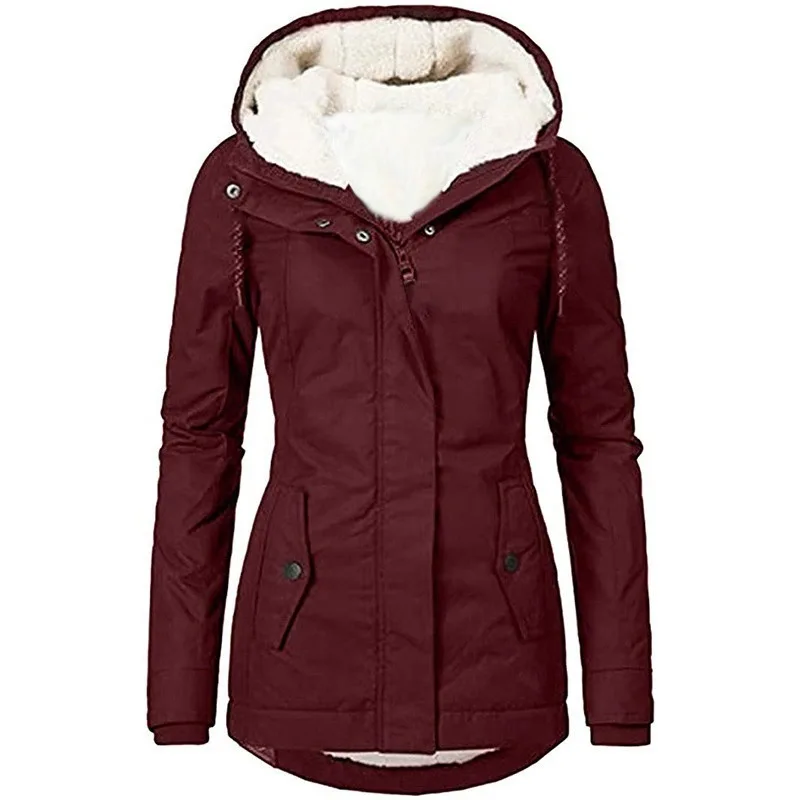 2025 New Women's Hooded Jacket Winter Warmth Thickened Fleece Jacket Solid Color Casual Fit Commuting & Outings
2025 New Women's Hooded Jacket Winter Warmth Thickened Fleece Jacket Solid Color Casual Fit Commuting & Outings