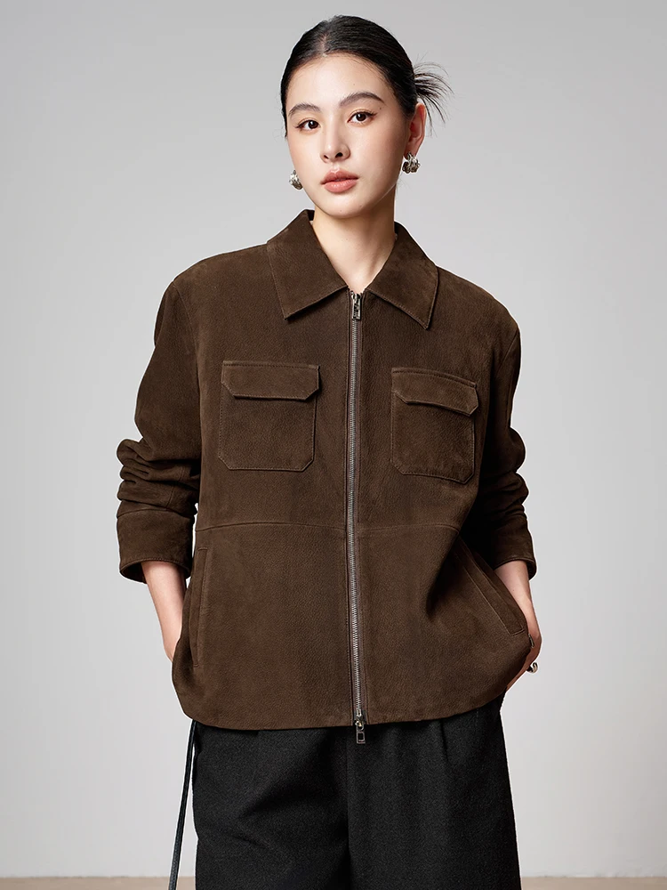 Vintage Short Genuine Leather Jackets for Women Spring Autumn 2026 New High-end Simple Casual Deer Texture Real Goatskin Coat
Vintage Short Genuine Leather Jackets for Women Spring Autumn 2026 New High-end Simple Casual Deer Texture Real Goatskin Coat
