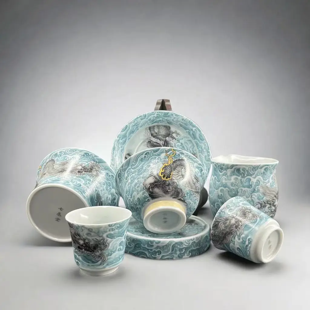 New Jingdezhen High Temperature Ceramic Glazed Colorful Qichengtang Sea Dragon Tea Set
New Jingdezhen High Temperature Ceramic Glazed Colorful Qichengtang Sea Dragon Tea Set