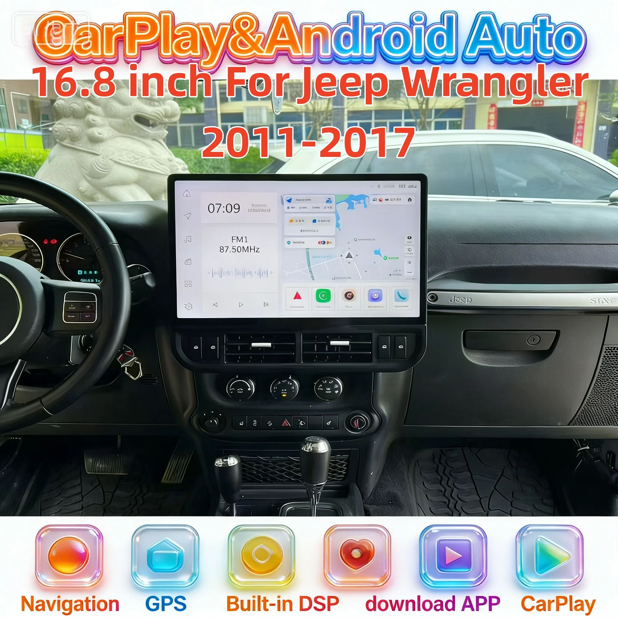 16.8inch Media Video Player Tape Recorder Android Stereo For Jeep Wrangler 2011-2017 Radio Carplay Audio GPS Navigation 4G Touch
16.8inch Media Video Player Tape Recorder Android Stereo For Jeep Wrangler 2011-2017 Radio Carplay Audio GPS Navigation 4G Touch