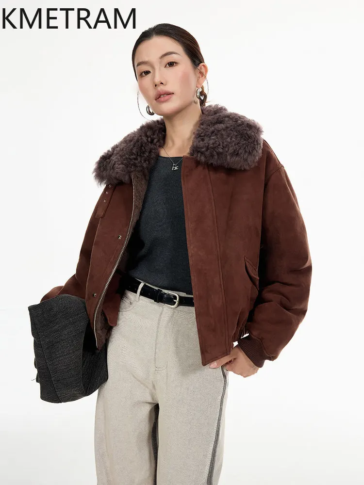 KMETRAM Natural Merino Sheepskin with Wool Attached Coats Winter Fashion Short Jacket 56cm Real Fur Coat Woman Clothing 2026шуба
KMETRAM Natural Merino Sheepskin with Wool Attached Coats Winter Fashion Short Jacket 56cm Real Fur Coat Woman Clothing 2026шуба