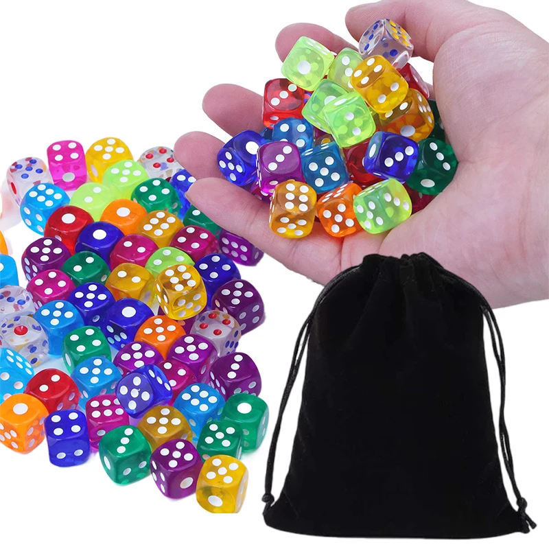 10-30 шт. разноцветных акриловых игральных костей 14 мм с сумкой, с закругленными краями, для настольных игр, вечеринок, развлечений, прозрачные, TMZ
10-30 шт. разноцветных акриловых игральных костей 14 мм с сумкой, с закругленными краями, для настольных игр, вечеринок, развлечений, прозрачные, TMZ