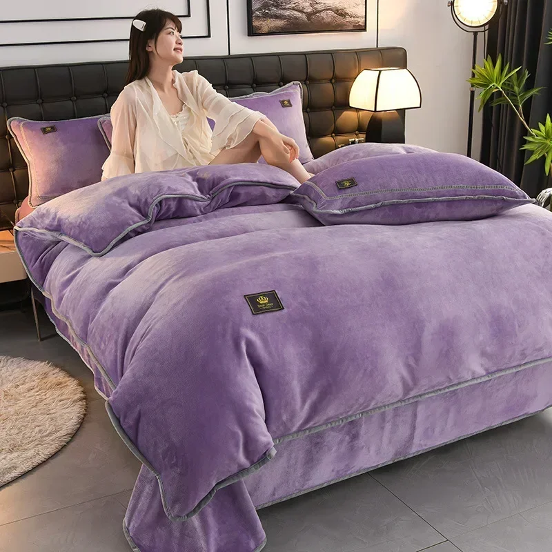 Luxury Milk Fleece Supper Ultra-thick Bedding Set Queen Size High End Warm Winter Duvet Cover Set Warmth Comforter Bedding Sets
Luxury Milk Fleece Supper Ultra-thick Bedding Set Queen Size High End Warm Winter Duvet Cover Set Warmth Comforter Bedding Sets