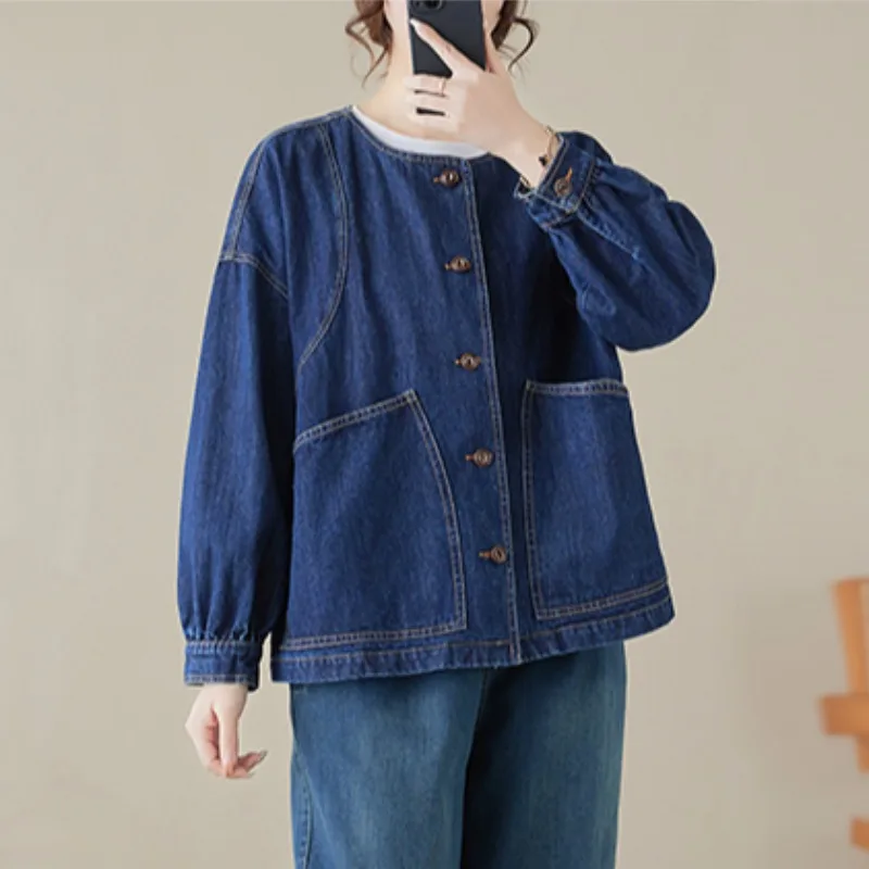 Slimming Denim Jaet Women's Spring New Small Size Casual Loose Jaet Top Cotton 00% Long Sve Color Commute Sle
Slimming Denim Jaet Women's Spring New Small Size Casual Loose Jaet Top Cotton 00% Long Sve Color Commute Sle