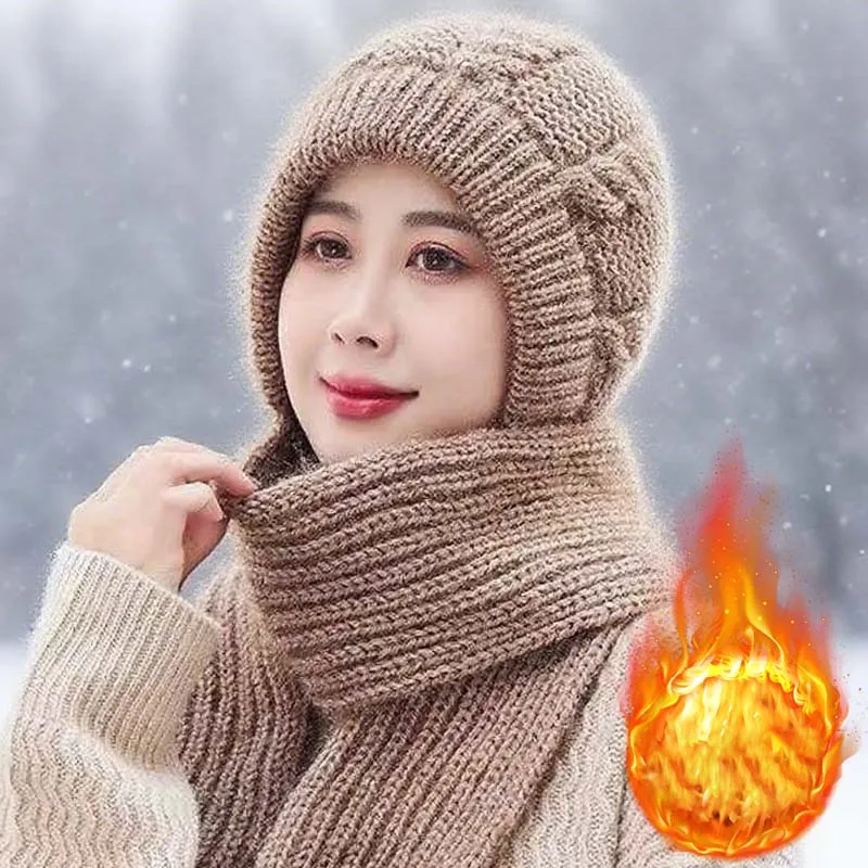 1-5PCS Trendy Winter Squirrel Fleece Hat with Scarf for Women Fashionable Thickened Knit Hat for Cold Weather and Commuting 
1-5PCS Trendy Winter Squirrel Fleece Hat with Scarf for Women Fashionable Thickened Knit Hat for Cold Weather and Commuting