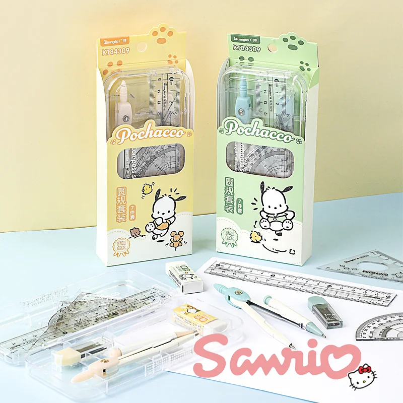 Sanrio Pochacco Compass Set 7-Piece Student Ruler Eraser Mathematical Drawing Student Stationery Wholesale Cute Cartoon Kid Gift
Sanrio Pochacco Compass Set 7-Piece Student Ruler Eraser Mathematical Drawing Student Stationery Wholesale Cute Cartoon Kid Gift