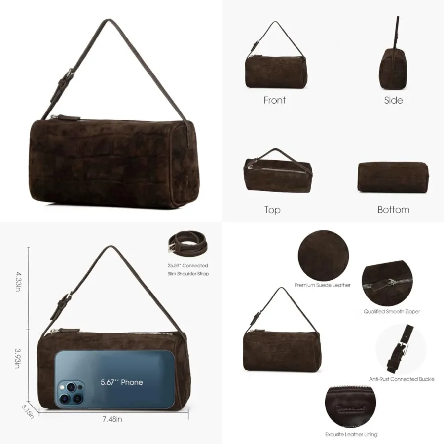 DONNAIN Premium Suede Leather Crossbody Purses for Women, Small Shoulder Bag with Adjustable Strap and Crossbody Hobo Bag
DONNAIN Premium Suede Leather Crossbody Purses for Women, Small Shoulder Bag with Adjustable Strap and Crossbody Hobo Bag