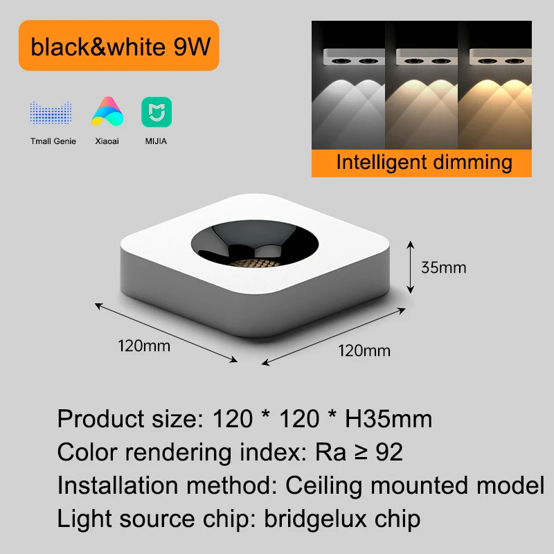 Led Surface Mounted Spotlight Smart Home Lighting App Control Ultra-Thin Ceiling Light 12 * 12cm Square Modern Minimalist Light
Led Surface Mounted Spotlight Smart Home Lighting App Control Ultra-Thin Ceiling Light 12 * 12cm Square Modern Minimalist Light