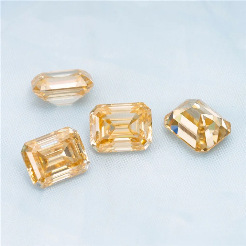 Rectangular emerald cut GRA Moissanite Champagne light yellow jewelry with stone DIY loose stone
Rectangular emerald cut GRA Moissanite Champagne light yellow jewelry with stone DIY loose stone