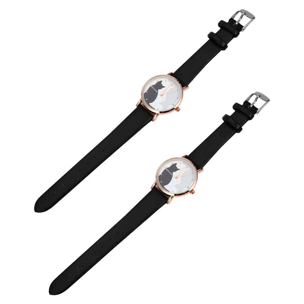 2 Pcs Female Watches Cat Pattern Wrist Watch Belt Watch Women Casual Watches Belt Watch for Lady Girls Adjustable Belt Watch
2 Pcs Female Watches Cat Pattern Wrist Watch Belt Watch Women Casual Watches Belt Watch for Lady Girls Adjustable Belt Watch