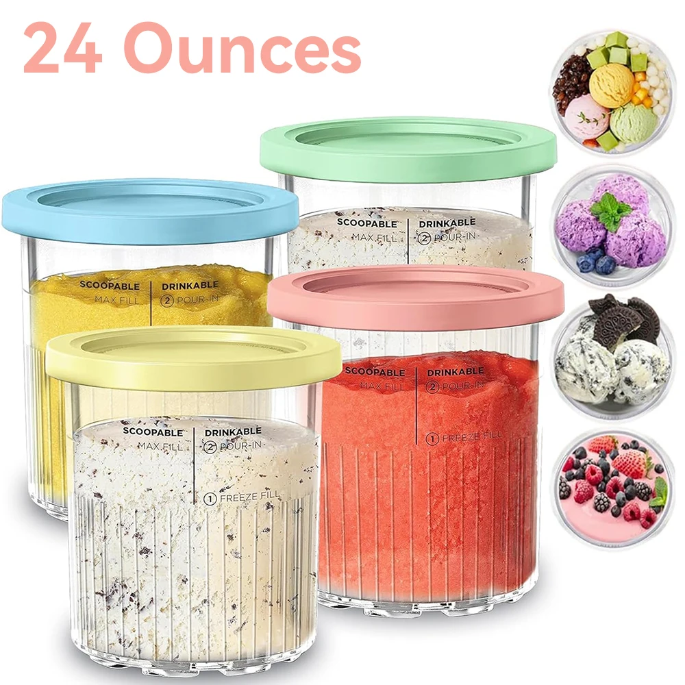 4PCS Replacement Pints & Lids for Ninja Creami NC501 NC500, Ice Cream Containers Set Accessory Compatible with NC500 Series
4PCS Replacement Pints & Lids for Ninja Creami NC501 NC500, Ice Cream Containers Set Accessory Compatible with NC500 Series