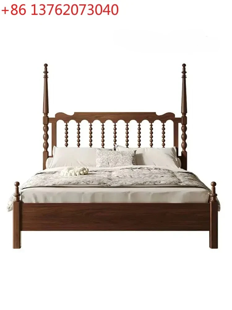 American medieval solid wood Windsor bed master bedroom Roman column carved bed
American medieval solid wood Windsor bed master bedroom Roman column carved bed