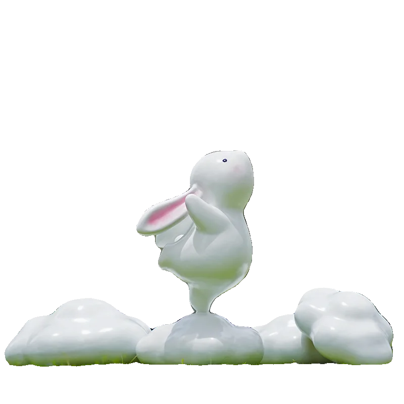 Cartoon rabbit fiberglass sculpture decorative landscaping ornament 
Cartoon rabbit fiberglass sculpture decorative landscaping ornament