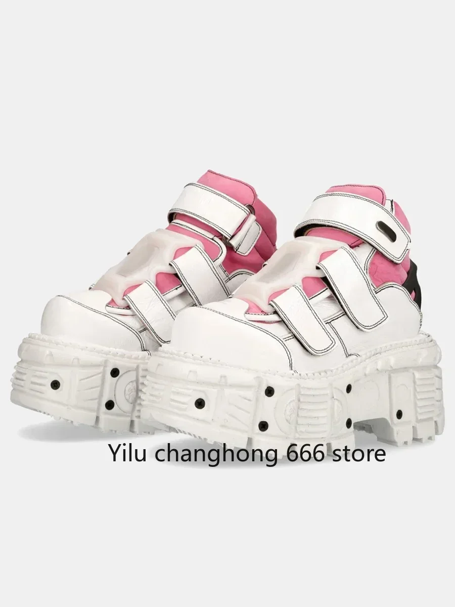 2025 New Platform Round Toe Casual Rock Shoes Fashion Punk Tank Sole High Heel Pumps Mixed Colors Hook & Loop Women Shoes
2025 New Platform Round Toe Casual Rock Shoes Fashion Punk Tank Sole High Heel Pumps Mixed Colors Hook & Loop Women Shoes