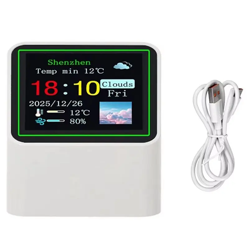 【MUST-HAVE】New Portable Smart Wifi Weather Station Display Weather Temperature Humidity Time Alarm Clock Desktop Decoration STV0
【MUST-HAVE】New Portable Smart Wifi Weather Station Display Weather Temperature Humidity Time Alarm Clock Desktop Decoration STV0