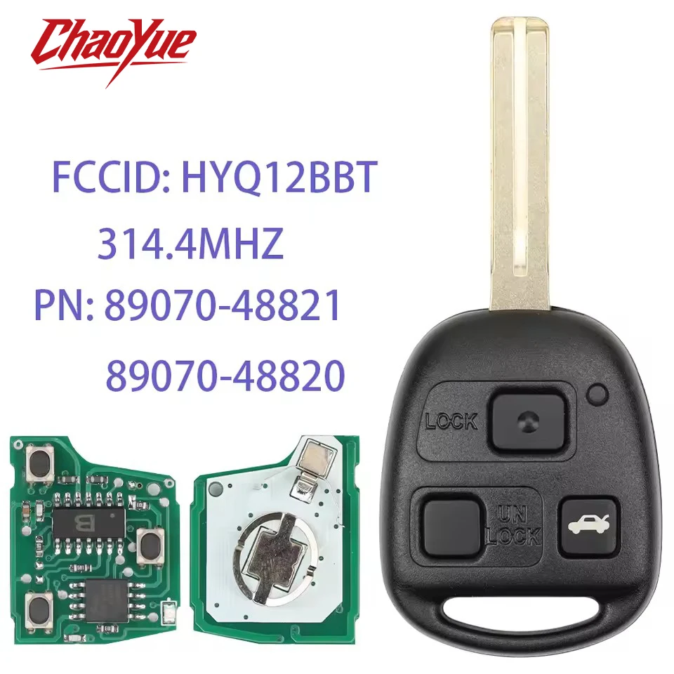 ChaoYue Remote Car Key FOB 4C 4D68 Chip 314.4MHz HYQ12BBT For Lexus RX330 RX350 RX400h 89070-48821