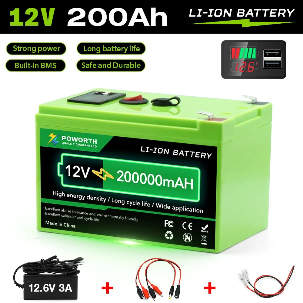 12V 200Ah Lithium Battery, Quality Assurance LiFePO4 Deep Cycle Built-in BMS for Solar Power️,Fish Finder,RVs,Power Wheels
12V 200Ah Lithium Battery, Quality Assurance LiFePO4 Deep Cycle Built-in BMS for Solar Power️,Fish Finder,RVs,Power Wheels