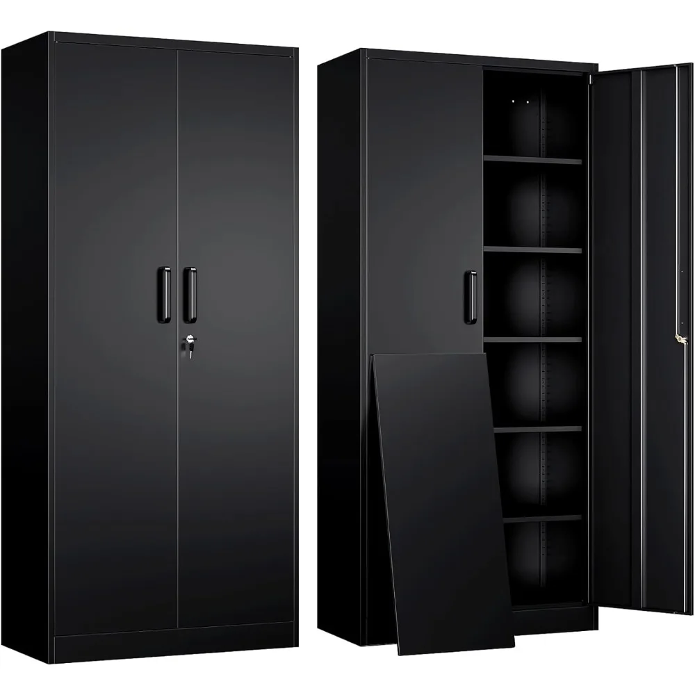 Metal Garage Storage Cabinet with 2 Doors and 5 Adjustable Shelves - 71" Steel Lockable File Cabinet,Locking Tool Cabinets
Metal Garage Storage Cabinet with 2 Doors and 5 Adjustable Shelves - 71" Steel Lockable File Cabinet,Locking Tool Cabinets