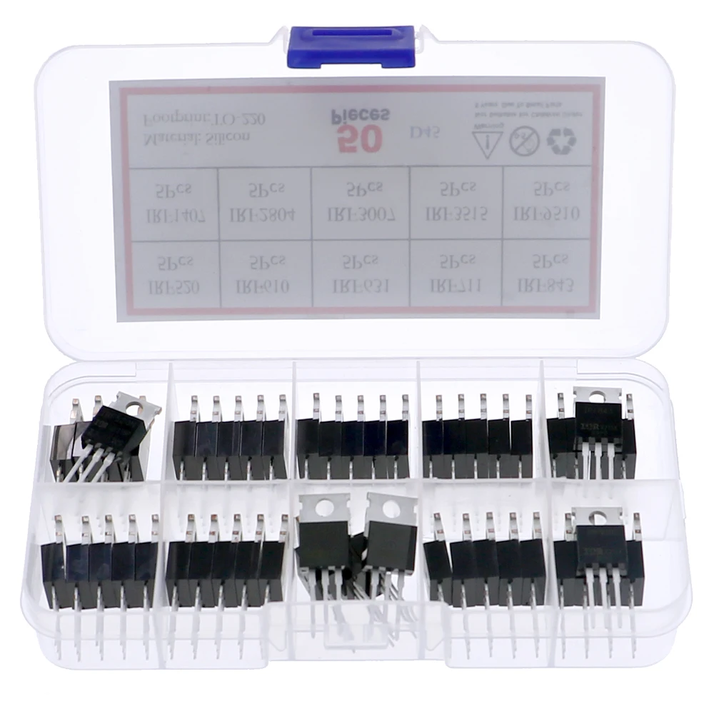 50 шт., 10 значений IRF520-IRF9510 Mos TO-220, набор полевых транзисторов в ассортименте
50 шт., 10 значений IRF520-IRF9510 Mos TO-220, набор полевых транзисторов в ассортименте