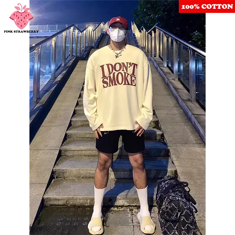 100% Cotton White Long sleeves T-shirt Men Autumn 2025 New American Letter Print Tee Loose Workout Shirt Y2k Top mens clothing
100% Cotton White Long sleeves T-shirt Men Autumn 2025 New American Letter Print Tee Loose Workout Shirt Y2k Top mens clothing