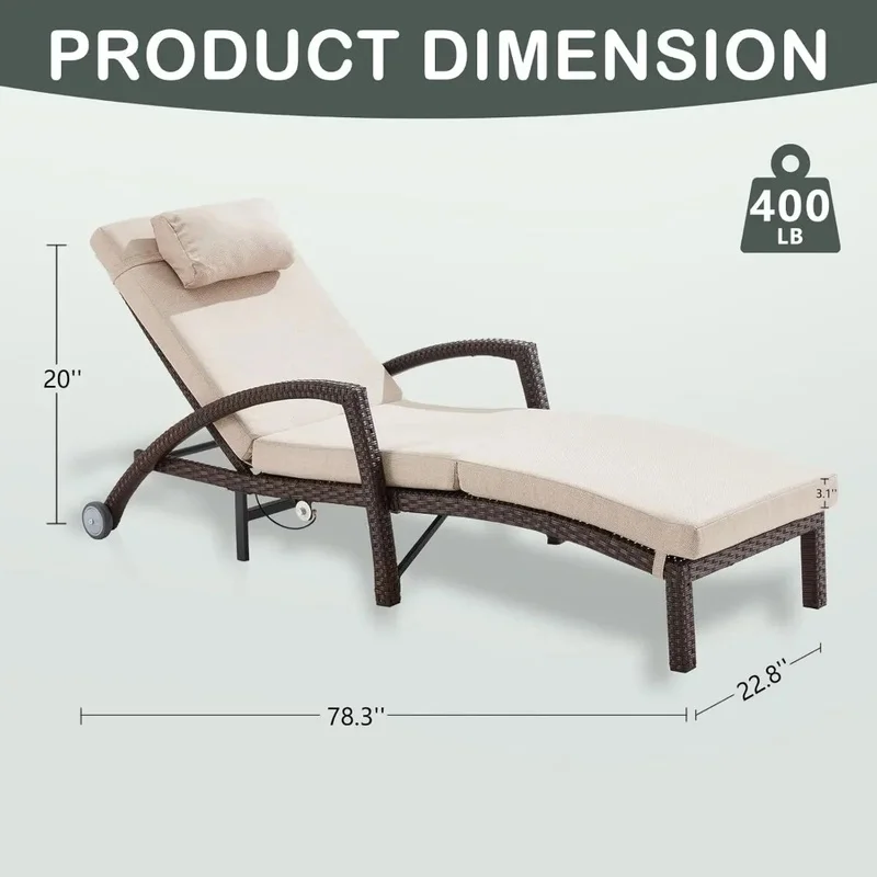 Adjustable Outdoor Lounge Chairs Set with Armrests & Wheels for Poolside, Backyard, Deck
Adjustable Outdoor Lounge Chairs Set with Armrests & Wheels for Poolside, Backyard, Deck
