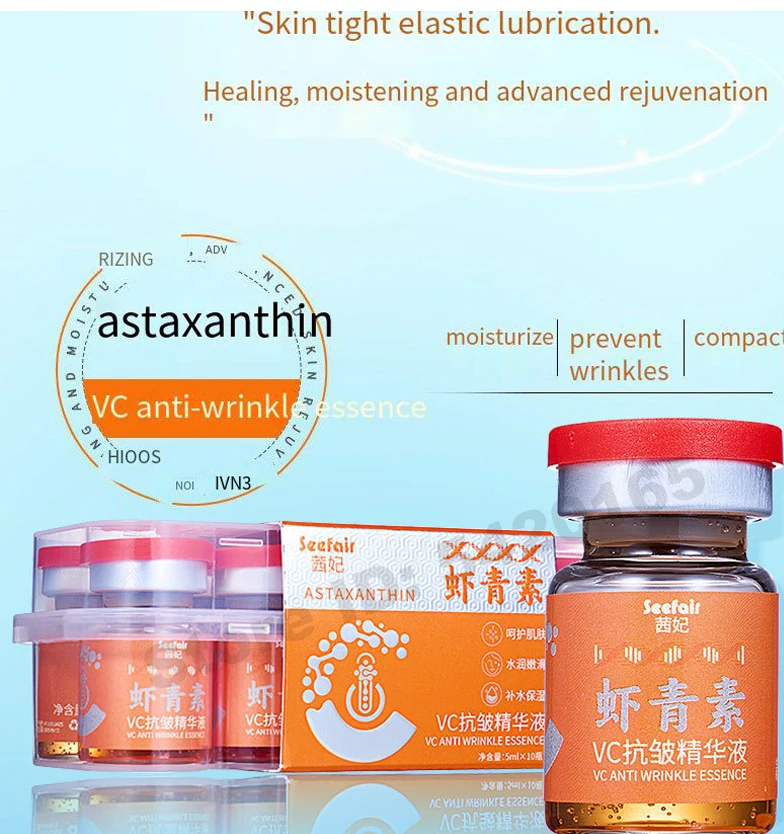 Effective Astaxanthin Anti Aging Serum Anti Wrinkle Ampoule Essence Moisturizing Firming Skin Remove Wrinkles Eliminate10pcs
Effective Astaxanthin Anti Aging Serum Anti Wrinkle Ampoule Essence Moisturizing Firming Skin Remove Wrinkles Eliminate10pcs