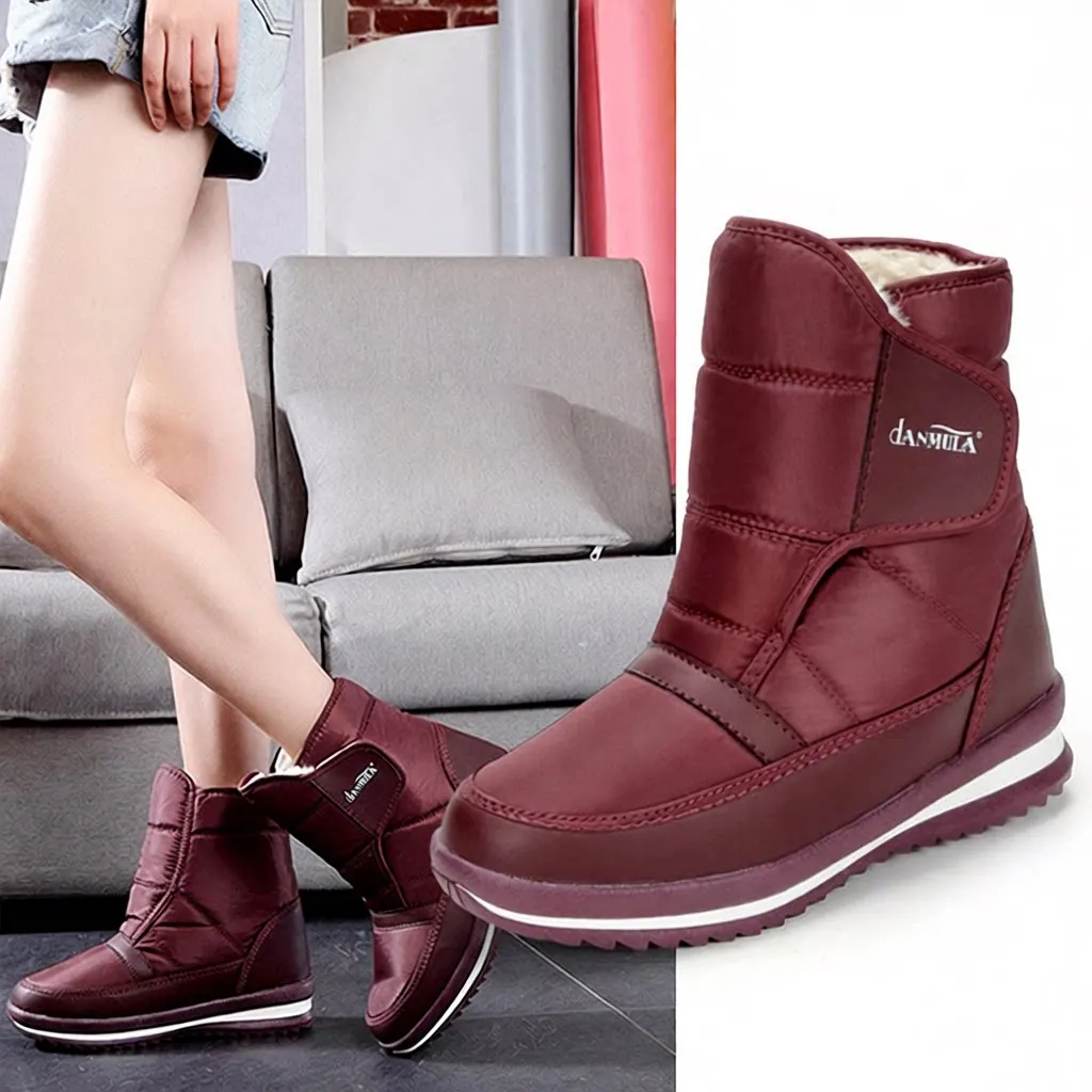 Thickened Fleece Lined Flat Bottom Winter Snow Boots Women's Warm Booties Mid-Calf Rubber Sole Polyester Fiber Casual Boots
Thickened Fleece Lined Flat Bottom Winter Snow Boots Women's Warm Booties Mid-Calf Rubber Sole Polyester Fiber Casual Boots