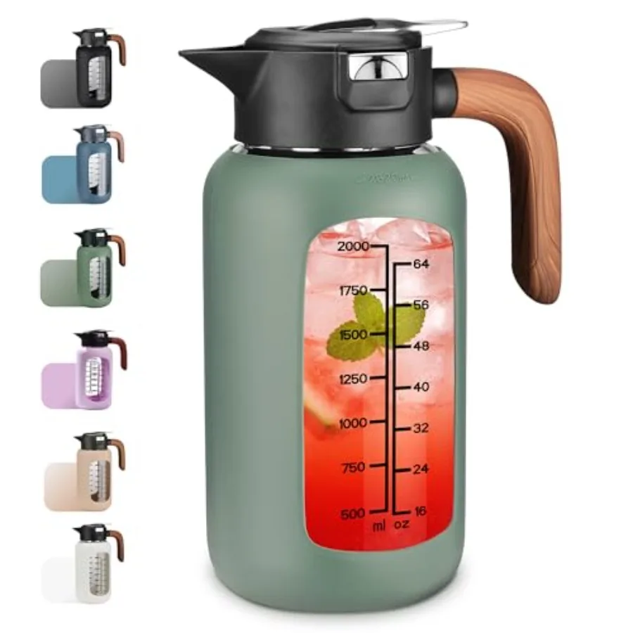 84oz Glass Pitcher with Lid and Handle Borosilicate Glass Water Jug/Carafe for Hot and Cold Beverages, 2.5Liter Large Pitcher w
84oz Glass Pitcher with Lid and Handle Borosilicate Glass Water Jug/Carafe for Hot and Cold Beverages, 2.5Liter Large Pitcher w
