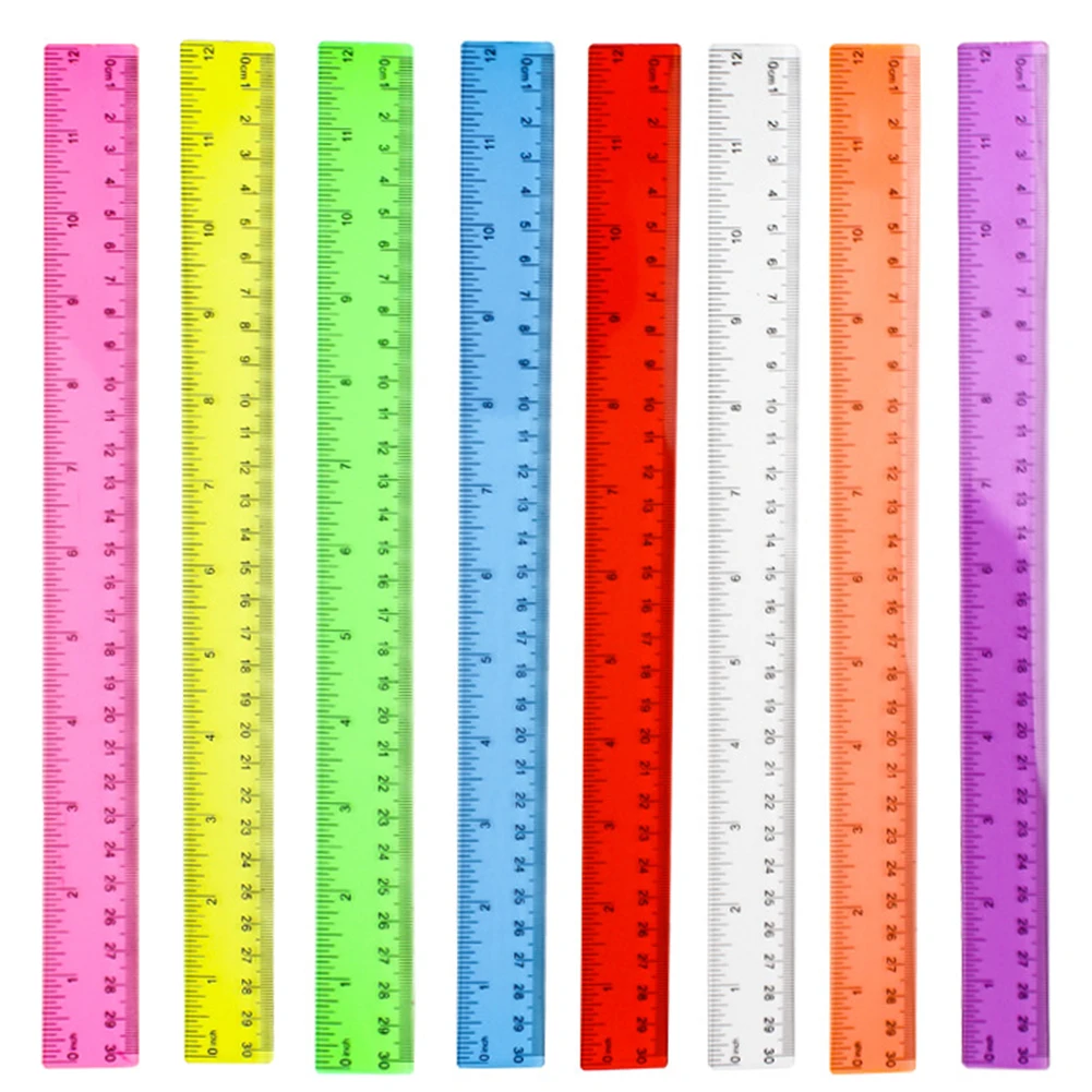 8Pcs Color Transparent Ruler 30CM Plastic Drawing Rulers Wear Resist Portable Metric Rulers for Home Office School
8Pcs Color Transparent Ruler 30CM Plastic Drawing Rulers Wear Resist Portable Metric Rulers for Home Office School