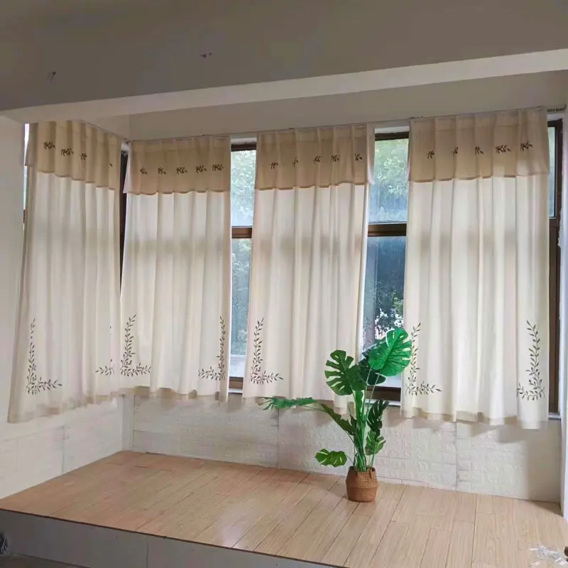 Beige Cotton Linen Embroidered Curtain with Valance for Living Room,Balcony,Bay Window, Semi‑Blackout Light Filtering Cloth
Beige Cotton Linen Embroidered Curtain with Valance for Living Room,Balcony,Bay Window, Semi‑Blackout Light Filtering Cloth