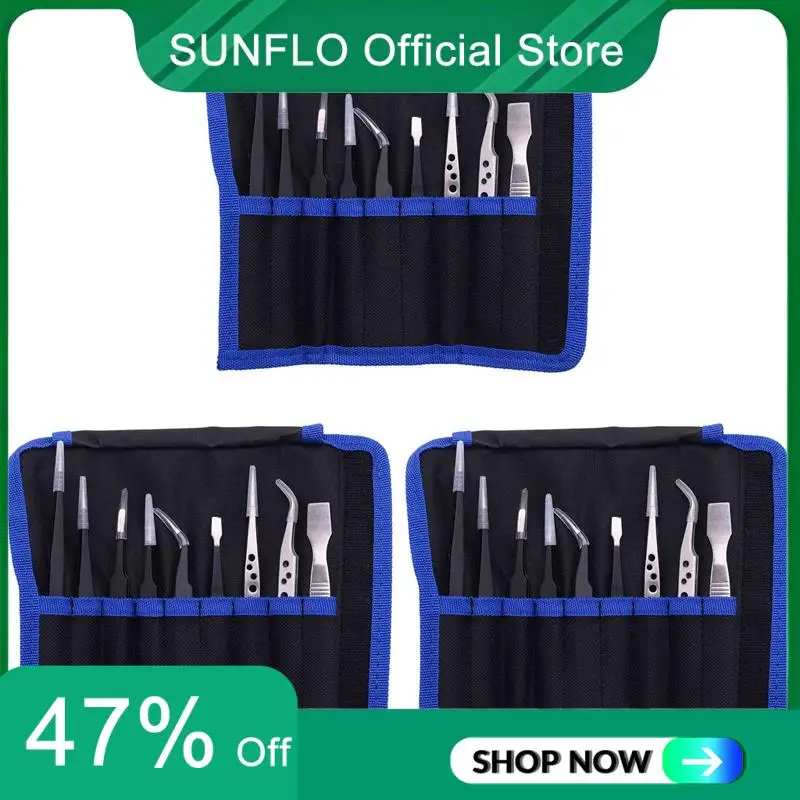 SUNFLO 27 Pcs Tweezers Set Stainless Steel Anti-Static Precision Tweezers For Electronic Mobile Phone Repair Tools Hand Tools
SUNFLO 27 Pcs Tweezers Set Stainless Steel Anti-Static Precision Tweezers For Electronic Mobile Phone Repair Tools Hand Tools