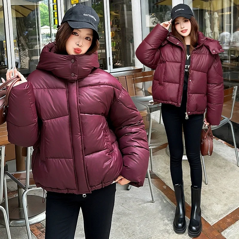 Winter Women Thicke Cotton Coat Loose Hooded Puffer Jacket 2025 New Fashion Short Down Cotton Padded Coat Female Parkas Outwear
Winter Women Thicke Cotton Coat Loose Hooded Puffer Jacket 2025 New Fashion Short Down Cotton Padded Coat Female Parkas Outwear