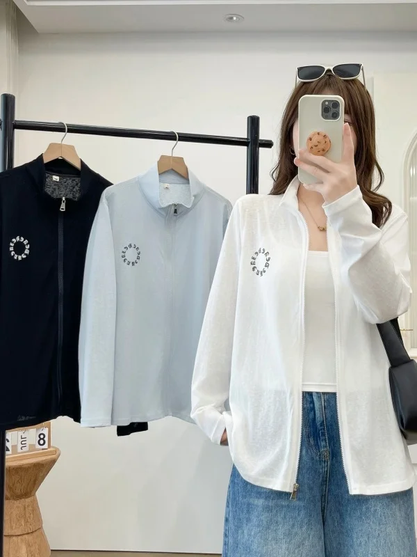 Loose Fit Summer Sun Protection Clothing Women's Printed Lightweight Short Outerwear Zipper Stand Collar Casual Style
Loose Fit Summer Sun Protection Clothing Women's Printed Lightweight Short Outerwear Zipper Stand Collar Casual Style