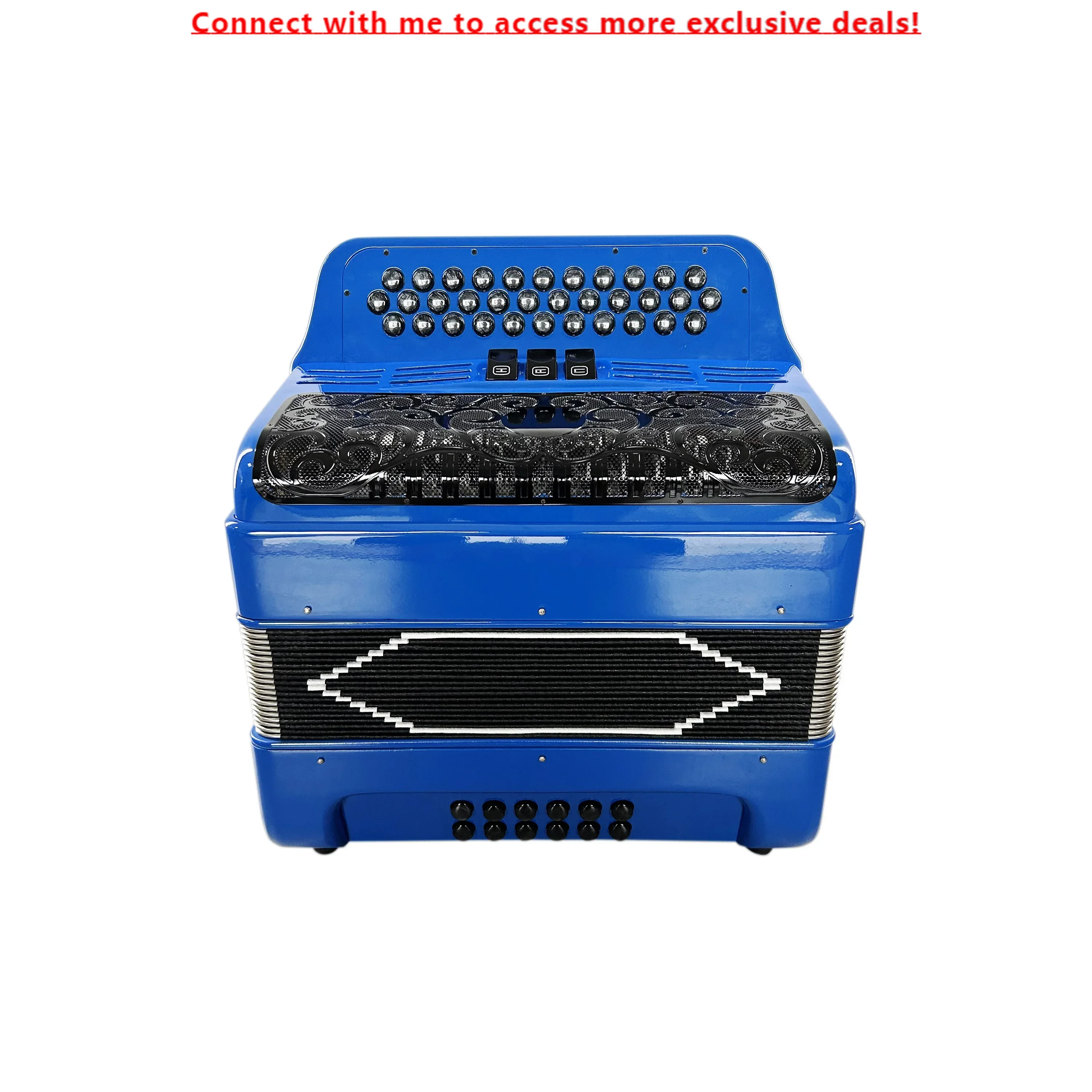 SEASOUND Professional OEM Musical Accordion Acordeon 34 Buttons 12 Bass 3 Registers Light Blue Black Grill And Buttons-JB3412C
SEASOUND Professional OEM Musical Accordion Acordeon 34 Buttons 12 Bass 3 Registers Light Blue Black Grill And Buttons-JB3412C