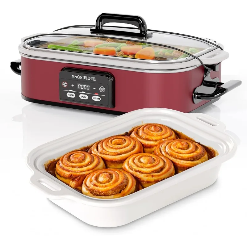Magnifique 4 Quart Casserole Digital Slow Cooker, Premium Ceramic Bakeware for Oven, Dishwasher Safe Baking Dish, Red
Magnifique 4 Quart Casserole Digital Slow Cooker, Premium Ceramic Bakeware for Oven, Dishwasher Safe Baking Dish, Red