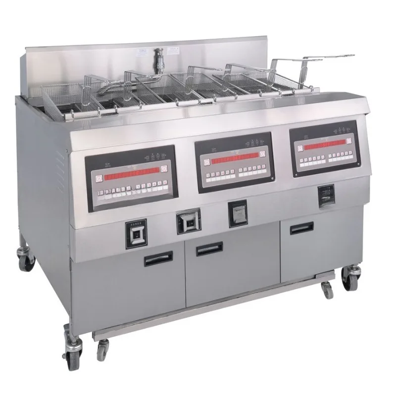 Three-cylinder large-capacity chicken nugget constant temperature fryer,French fries and potato chips fritters, fish and shrimp
Three-cylinder large-capacity chicken nugget constant temperature fryer,French fries and potato chips fritters, fish and shrimp