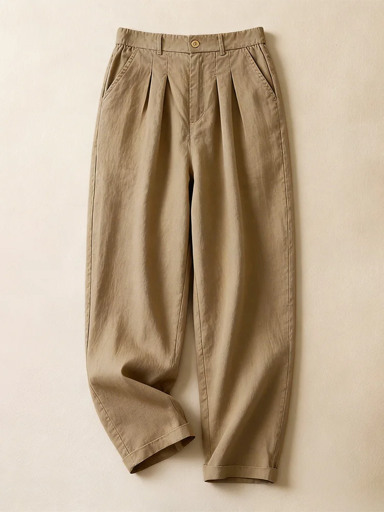 Summer 2026 Casual Linen Pants Loose Fit Women's plus Size Semi-Elastic Waist Nine-Piece Cabbage Simple Harlan Pants
Summer 2026 Casual Linen Pants Loose Fit Women's plus Size Semi-Elastic Waist Nine-Piece Cabbage Simple Harlan Pants