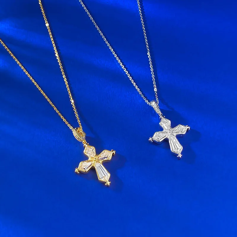 925 Sterling Silver High-Carbon Diamonds Men's Pendant Necklace - Gold Cross Necklace Pendant for Women - Valentine's Day Gift
925 Sterling Silver High-Carbon Diamonds Men's Pendant Necklace - Gold Cross Necklace Pendant for Women - Valentine's Day Gift