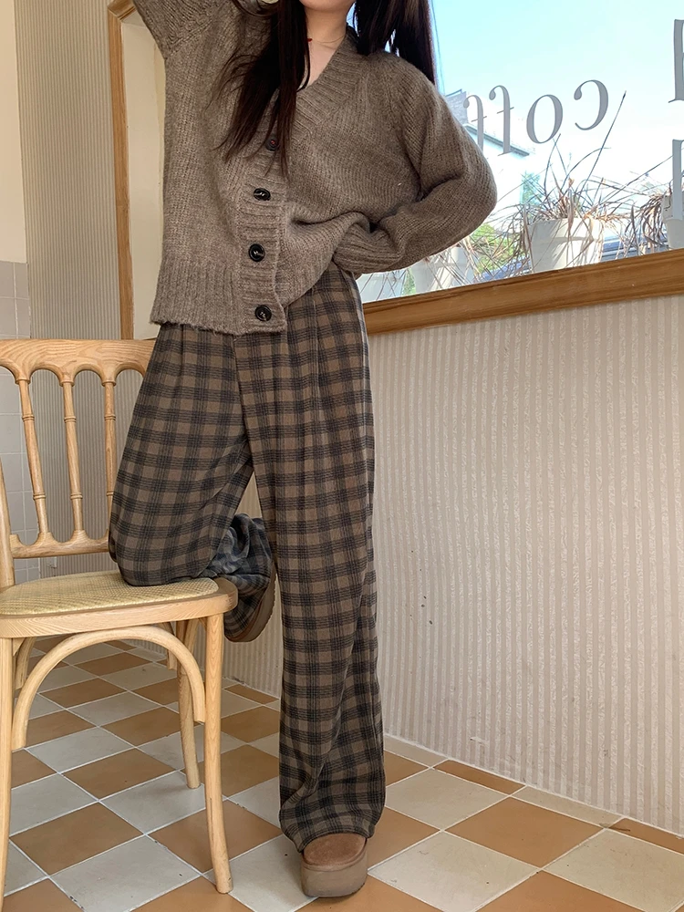 Xiao en Meimei Plump Pear ape Утягивающие драпированные клетчатые повседневные брюки Женские широкие брюки прямого кроя длиной до пола
Xiao en Meimei Plump Pear ape Утягивающие драпированные клетчатые повседневные брюки Женские широкие брюки прямого кроя длиной до пола