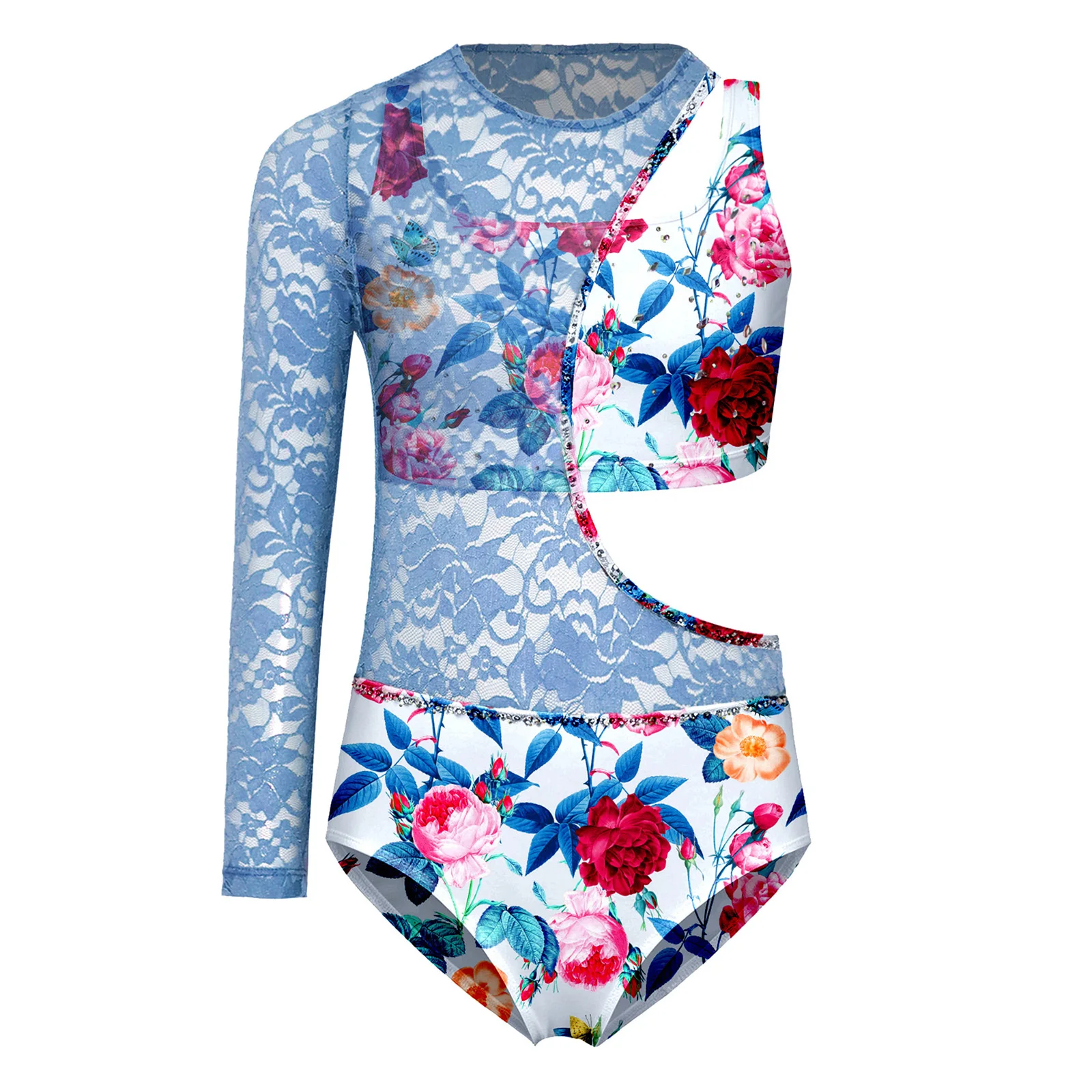 Girls One Shoulder Sleeveless Ballet Jumpsuit Patchwork Rhinestones Decoration Bodysuit with Tank Top Lyrical Modern Dancewear
Girls One Shoulder Sleeveless Ballet Jumpsuit Patchwork Rhinestones Decoration Bodysuit with Tank Top Lyrical Modern Dancewear