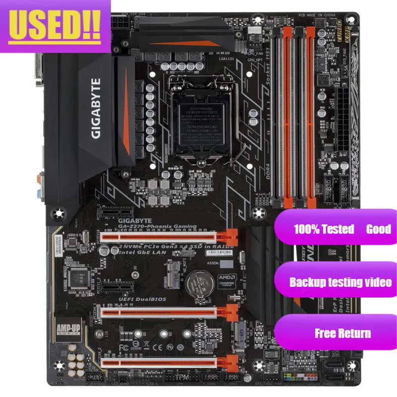 Оригинальная игровая Материнская плата Gigabyte Z270 Socket LGA 1151 DDR4 с поддержкой процессора I7 6700K 7700K
Оригинальная игровая Материнская плата Gigabyte Z270 Socket LGA 1151 DDR4 с поддержкой процессора I7 6700K 7700K