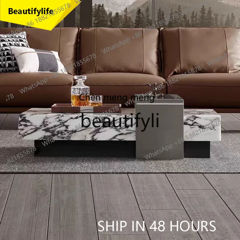 2003 Italian Style Light Luxury Rectangular Natural Marble Coffee Table Designer Model for Living Room
2003 Italian Style Light Luxury Rectangular Natural Marble Coffee Table Designer Model for Living Room