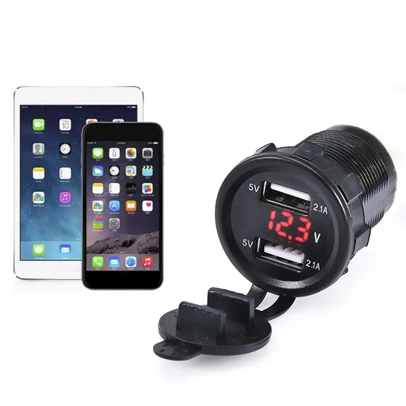12V 24V Dual USB Charger Socket Power Outlet Digital Display Voltage Motorcycle Charger Car Cigarette Lighter Socket Accessories
12V 24V Dual USB Charger Socket Power Outlet Digital Display Voltage Motorcycle Charger Car Cigarette Lighter Socket Accessories