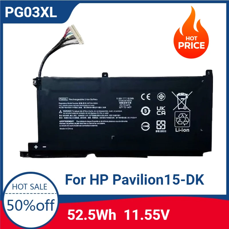 High-quality PG03XL Laptop Battery for HP Pavilion15-DK 15-dk0125TX 831758-005 831532-422 HSTNN-DB9G L48495-005 11.55V 52.5Wh
High-quality PG03XL Laptop Battery for HP Pavilion15-DK 15-dk0125TX 831758-005 831532-422 HSTNN-DB9G L48495-005 11.55V 52.5Wh