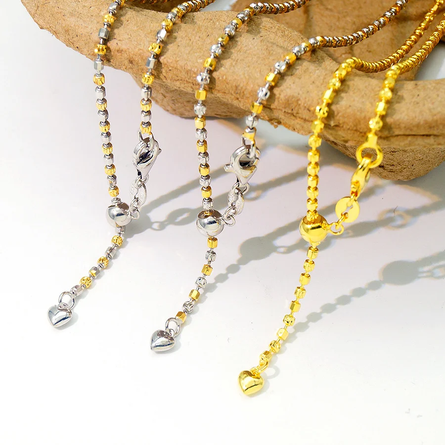 925 Sterling Silver Two Tone Bead Necklace with Simple Heart Shaped Pendant Fashion for Woman Daily Wear Exquisite Jewelry Gifts
925 Sterling Silver Two Tone Bead Necklace with Simple Heart Shaped Pendant Fashion for Woman Daily Wear Exquisite Jewelry Gifts