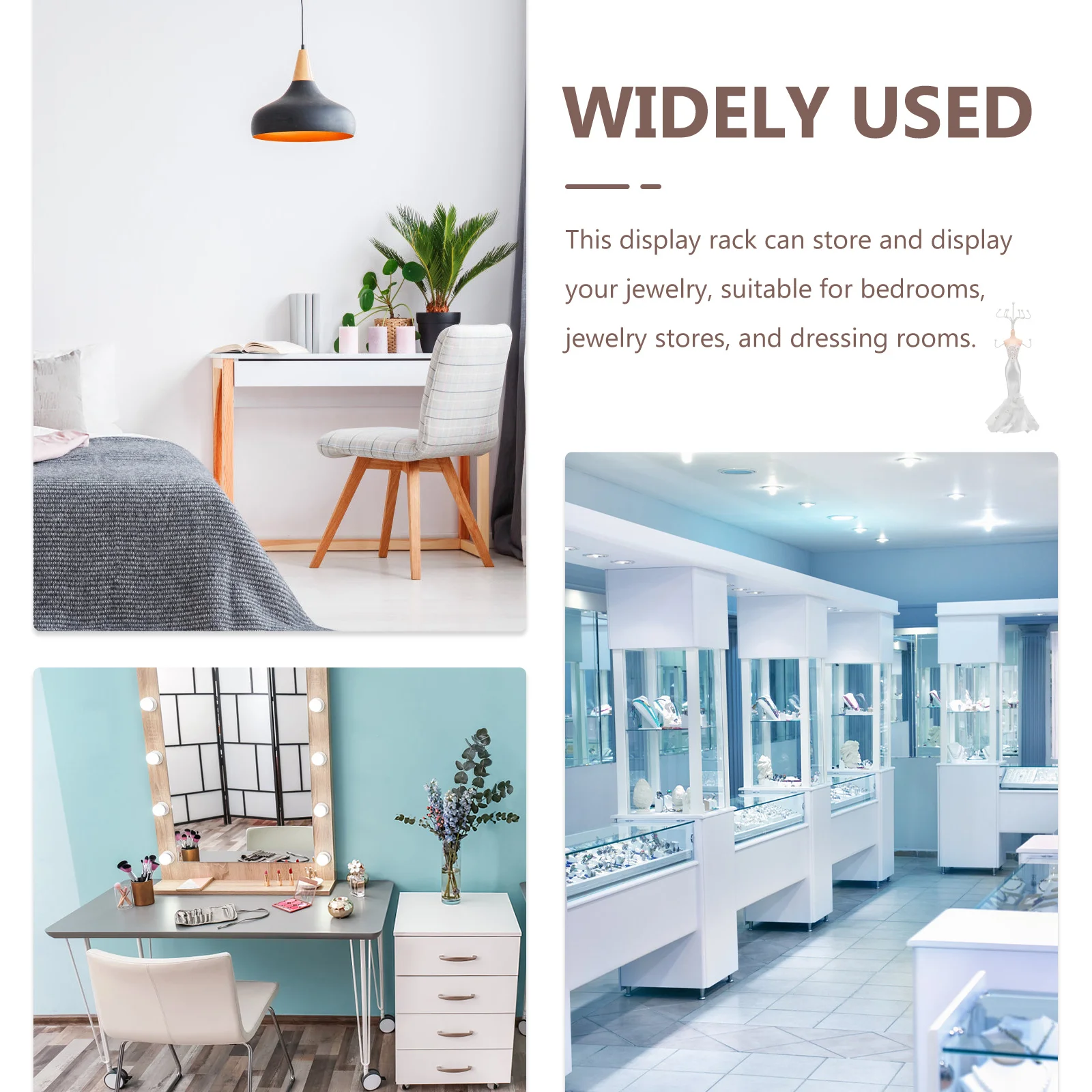 Jewelry Display Rack Metal Cloth Stable Necklace Holder Desktop Organizer Stand for Home Vanity Countertop Decorative Show Stand
Jewelry Display Rack Metal Cloth Stable Necklace Holder Desktop Organizer Stand for Home Vanity Countertop Decorative Show Stand